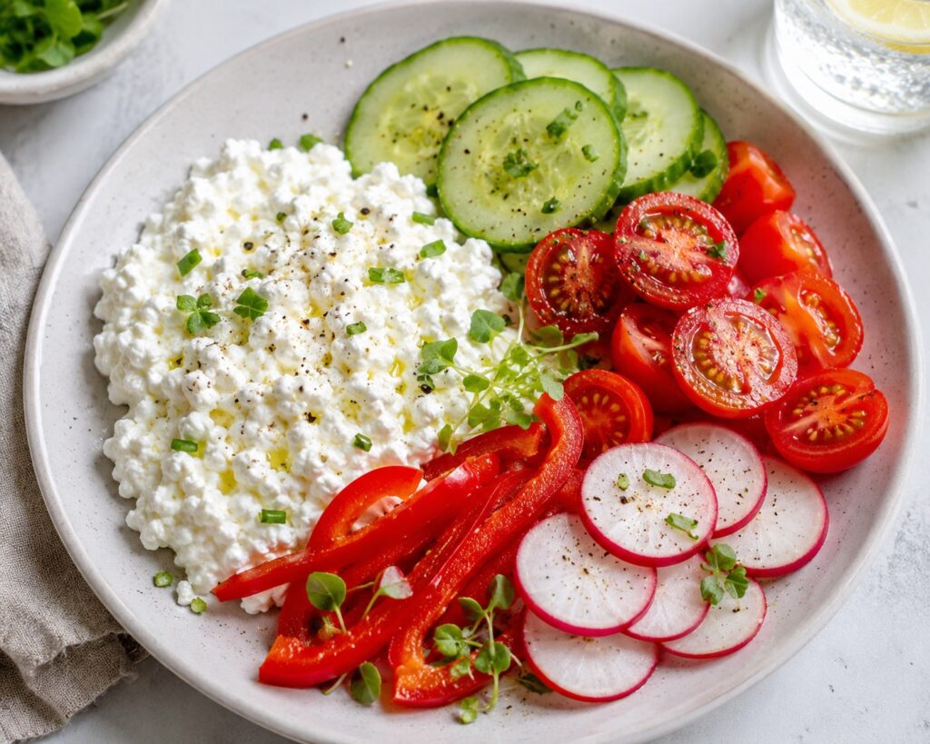 Cottage Cheese with Fresh Vegetables
