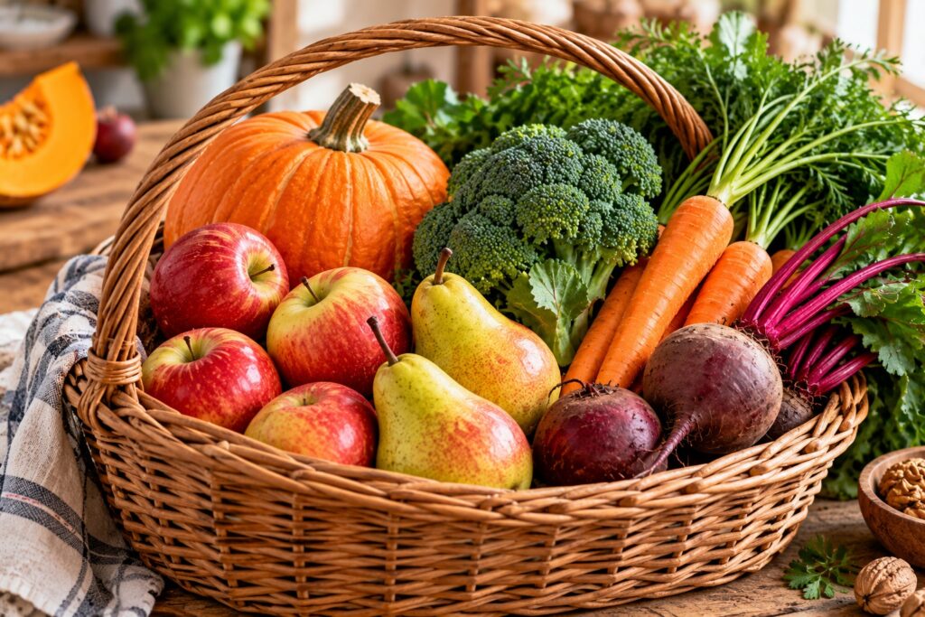 October seasonal foods and weekly grocery basket